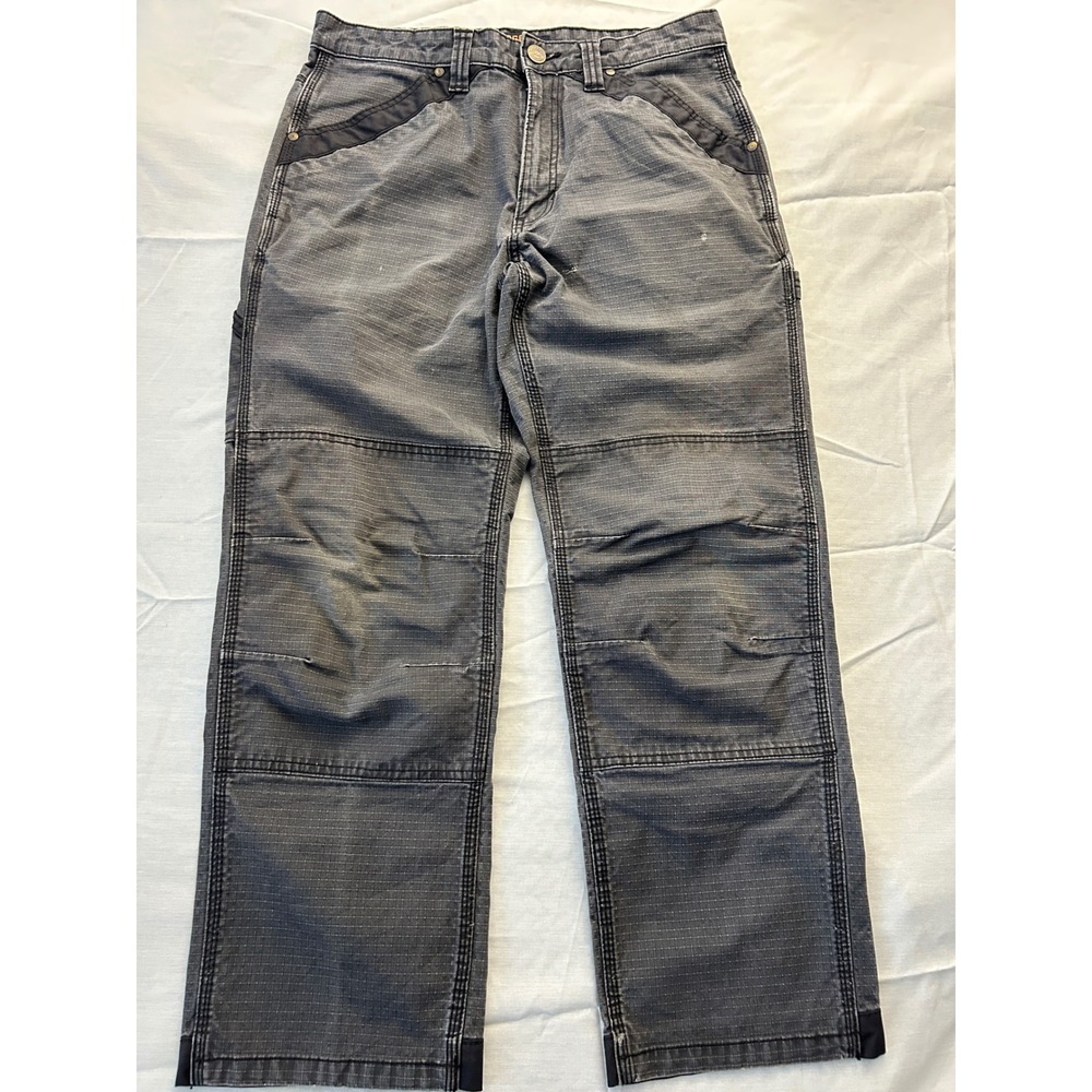 Ridgecut Toughwear Mens 34x30 Grey Ripstop Double Knee Work Utility Pants